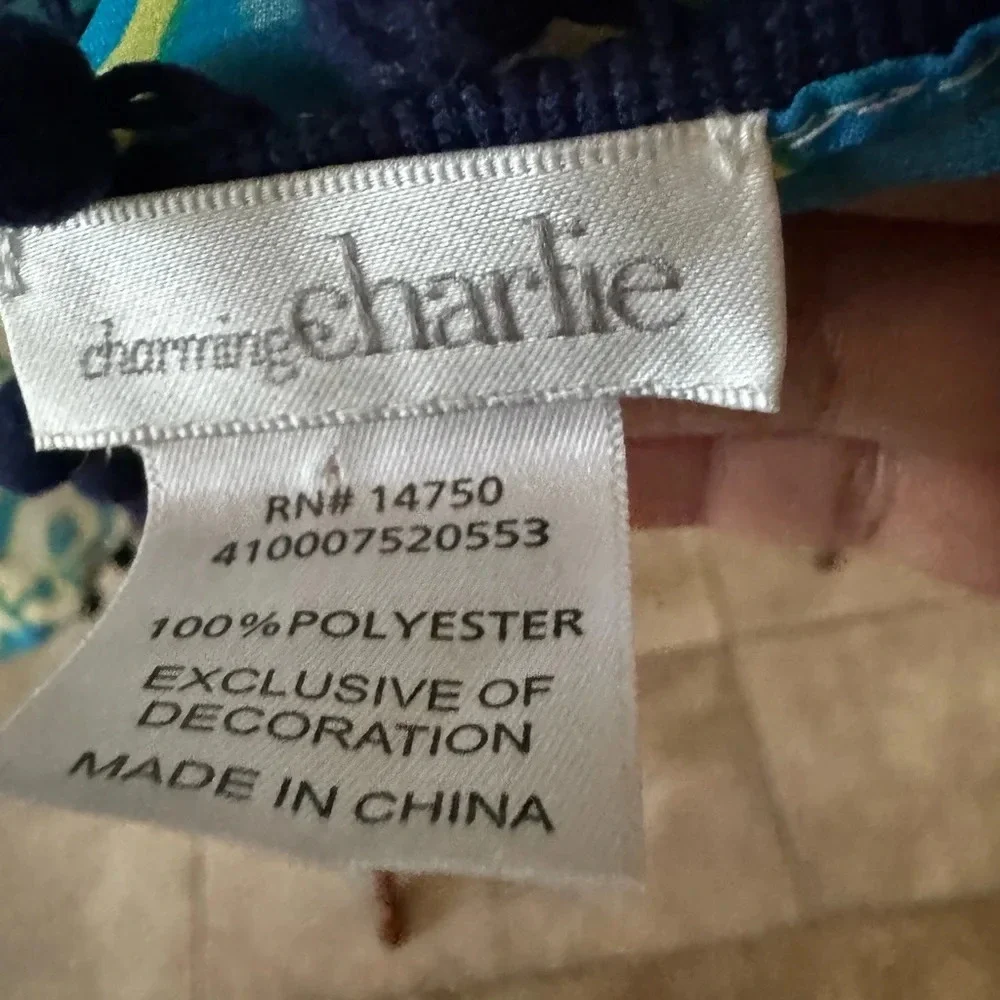 Charming Charlie Soft Floral Print Scarf with Pom Poms Borders